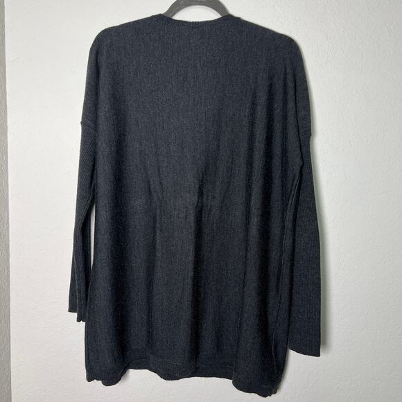 Eileen Fisher Women's‎ Italian Yarn Dark Gray Tunic Sweater Size L - Picture 7 of 8
